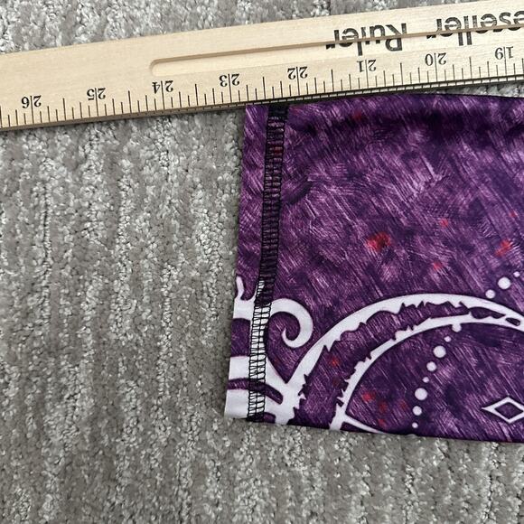 Yoga Democrazy Leggings Womens Small Blue Purple Ombre Mandala Lotus Print Crop - Picture 9 of 11